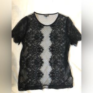 Express sheer short sleeve top